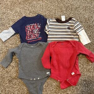 Assorted Kids One Pieces Set - Red, Gray, Blue, and Striped